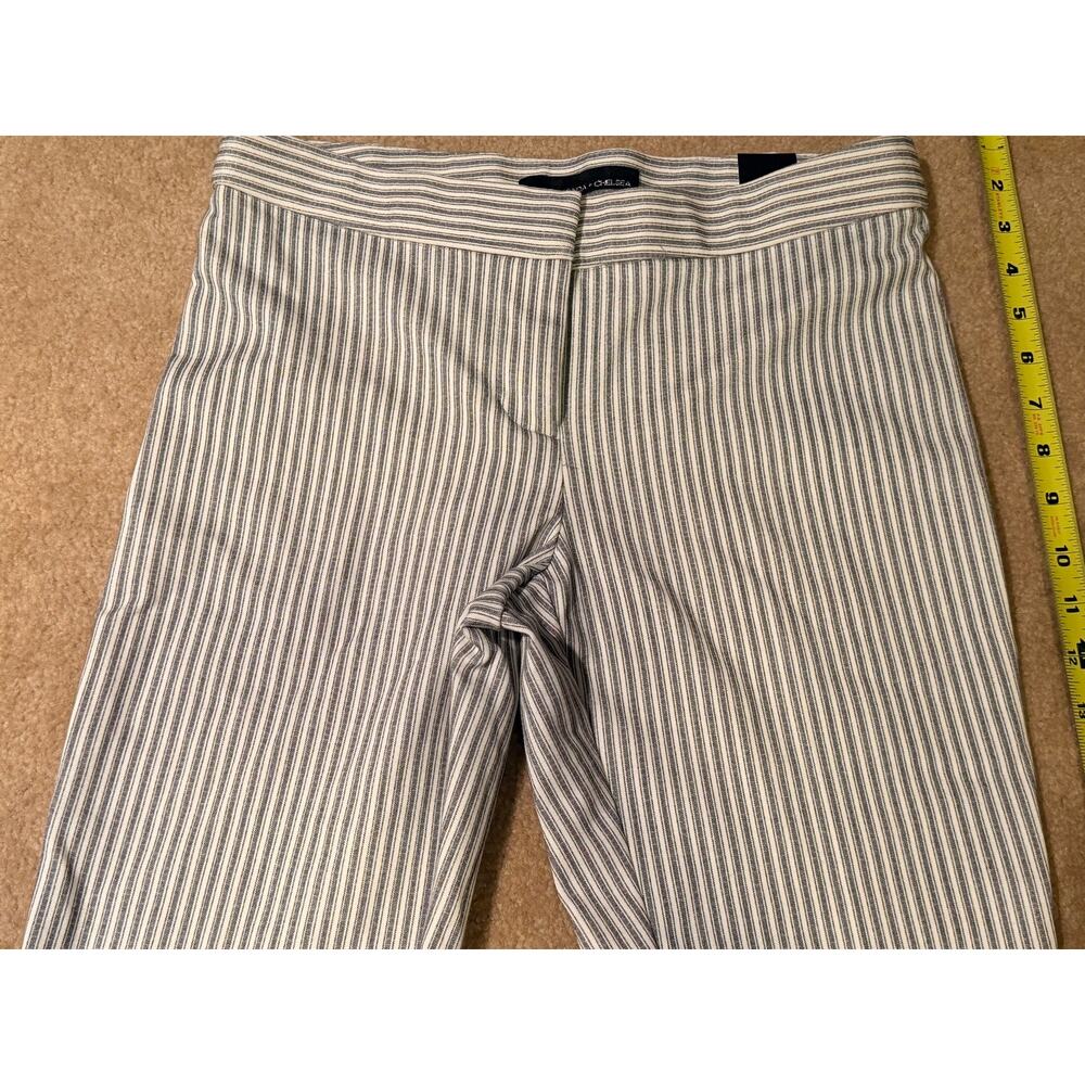 Amanda + Chelsea Blue White Striped Ankle Pants 4P NWT - Picture 3 of 9